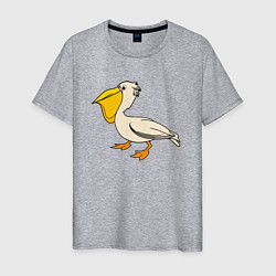 Футболка хлопковая мужская Маленький пеликан, цвет: меланж