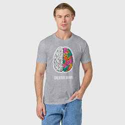 Футболка хлопковая мужская Creative Brain, цвет: меланж — фото 2