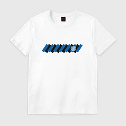 Футболка хлопковая мужская FC Inter - Striped Crewneck 202223, цвет: белый