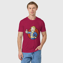 Футболка хлопковая мужская Vault boy like, цвет: маджента — фото 2