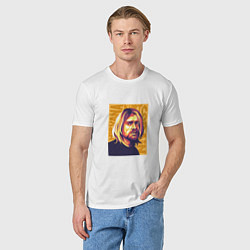 Футболка хлопковая мужская Nirvana - Cobain, цвет: белый — фото 2