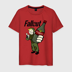 Футболка хлопковая мужская Fallout nuka vodka, цвет: красный