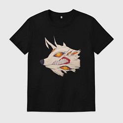 Футболка хлопковая мужская Демон-лис Аки, цвет: черный