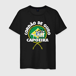 Футболка хлопковая мужская Capoeira - Cordao de ouro flag of Brazil, цвет: черный