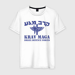 Футболка хлопковая мужская Krav-maga emblem with wings, цвет: белый