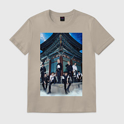 Футболка хлопковая мужская Stray Kids Thunderous, цвет: миндальный