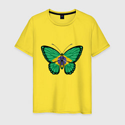 Футболка хлопковая мужская Бабочка - Бразилия, цвет: желтый