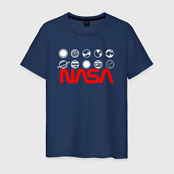 Футболка хлопковая мужская Nasa кометы, цвет: тёмно-синий