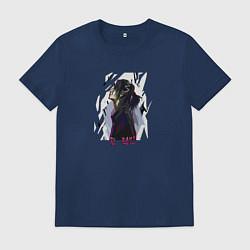 Футболка хлопковая мужская Stray Kids Хенджин Art, цвет: тёмно-синий
