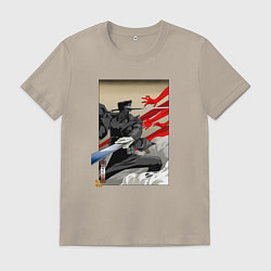 Футболка хлопковая мужская Katana Man, цвет: миндальный