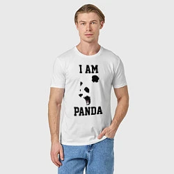 Футболка хлопковая мужская Я - панда, цвет: белый — фото 2