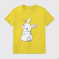 Футболка хлопковая мужская Милая зайка, цвет: желтый