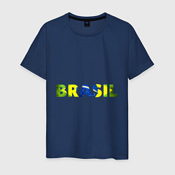 Футболка хлопковая мужская BRASIL 2014, цвет: тёмно-синий
