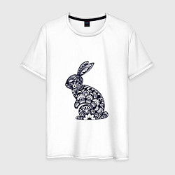 Футболка хлопковая мужская Black-White Rabbit, цвет: белый