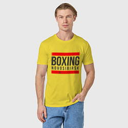 Футболка хлопковая мужская Novosibirsk boxing team, цвет: желтый — фото 2