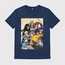 Футболка хлопковая мужская Fairy Tail heroes, цвет: тёмно-синий