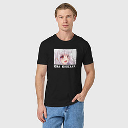 Футболка хлопковая мужская Милая Юна арт - Юна из гостиницы Юраги, цвет: черный — фото 2