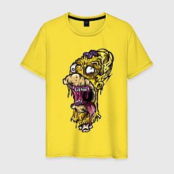 Футболка хлопковая мужская Homer Simpson - zombie - Halloween, цвет: желтый