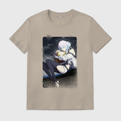 Футболка хлопковая мужская Люси вспоминает Дэвида, цвет: миндальный