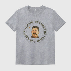 Футболка хлопковая мужская Сталин Все по Плану, цвет: меланж