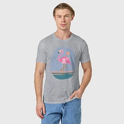 Футболка хлопковая мужская Фламинго, цвет: меланж — фото 2