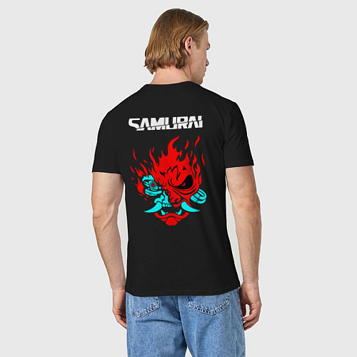 Мужская футболка Лого Самурай из Киберпанка 2077 / Черный – фото 4