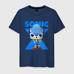 Футболка хлопковая мужская Funko pop Sonic, цвет: тёмно-синий