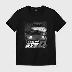 Футболка хлопковая мужская Initial d аниме про дрифт, цвет: черный