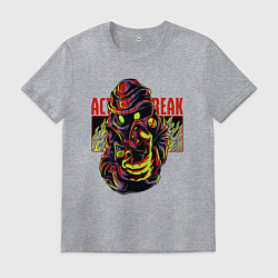 Футболка хлопковая мужская Художник гаффити в маске, цвет: меланж