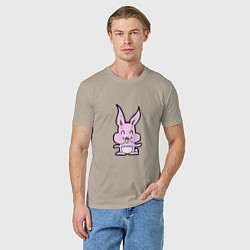 Футболка хлопковая мужская Rabbit Smile, цвет: миндальный — фото 2