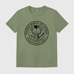 Футболка хлопковая мужская Федеральное Бюро Контроля, цвет: авокадо