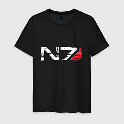 Футболка хлопковая мужская Mass Effect N7 - Logotype, цвет: черный