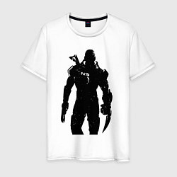 Футболка хлопковая мужская Mass Effect N7 - Warrior, цвет: белый