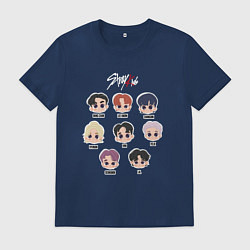 Футболка хлопковая мужская Stray Kids Chibi, цвет: тёмно-синий