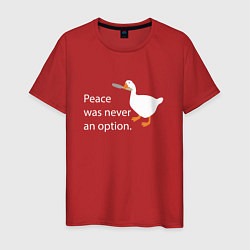 Футболка хлопковая мужская Peace was never an option!, цвет: красный