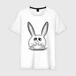 Футболка хлопковая мужская Кролик-пухляш, цвет: белый