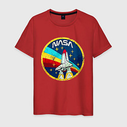 Футболка хлопковая мужская NASA - emblem - USA, цвет: красный