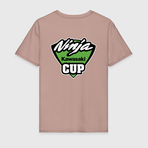 Мужская футболка Kawasaki Ninja Cup - Девушка за рулём / Пыльно-розовый – фото 2