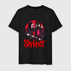 Футболка хлопковая мужская Slipknot rock, цвет: черный