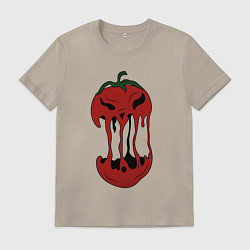 Футболка хлопковая мужская Агрессивный красный помидор, цвет: миндальный