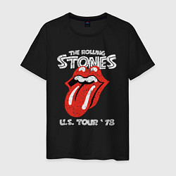 Футболка хлопковая мужская The Rolling Stones 78, цвет: черный