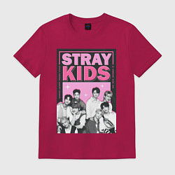Футболка хлопковая мужская Stray Kids boy band, цвет: маджента