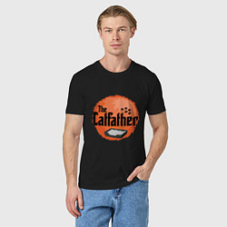 Футболка хлопковая мужская Cat father, цвет: черный — фото 2