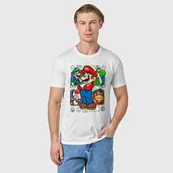 Футболка хлопковая мужская Супер Марио, цвет: белый — фото 2