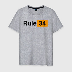 Футболка хлопковая мужская Rule 34, цвет: меланж
