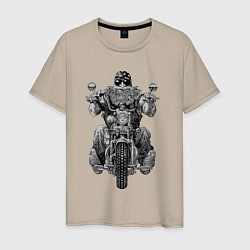 Футболка хлопковая мужская Ride biker, цвет: миндальный