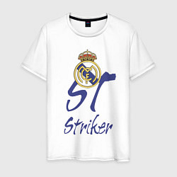 Футболка хлопковая мужская Real Madrid - Spain - striker, цвет: белый