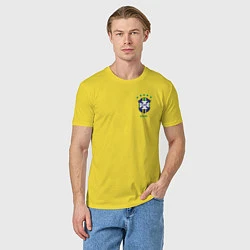 Футболка хлопковая мужская Пеле ретро форма, цвет: желтый — фото 2