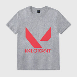 Футболка хлопковая мужская Valorant - logo, цвет: меланж