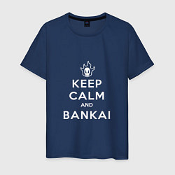 Футболка хлопковая мужская Keep calm and bankai - Bleach, цвет: тёмно-синий